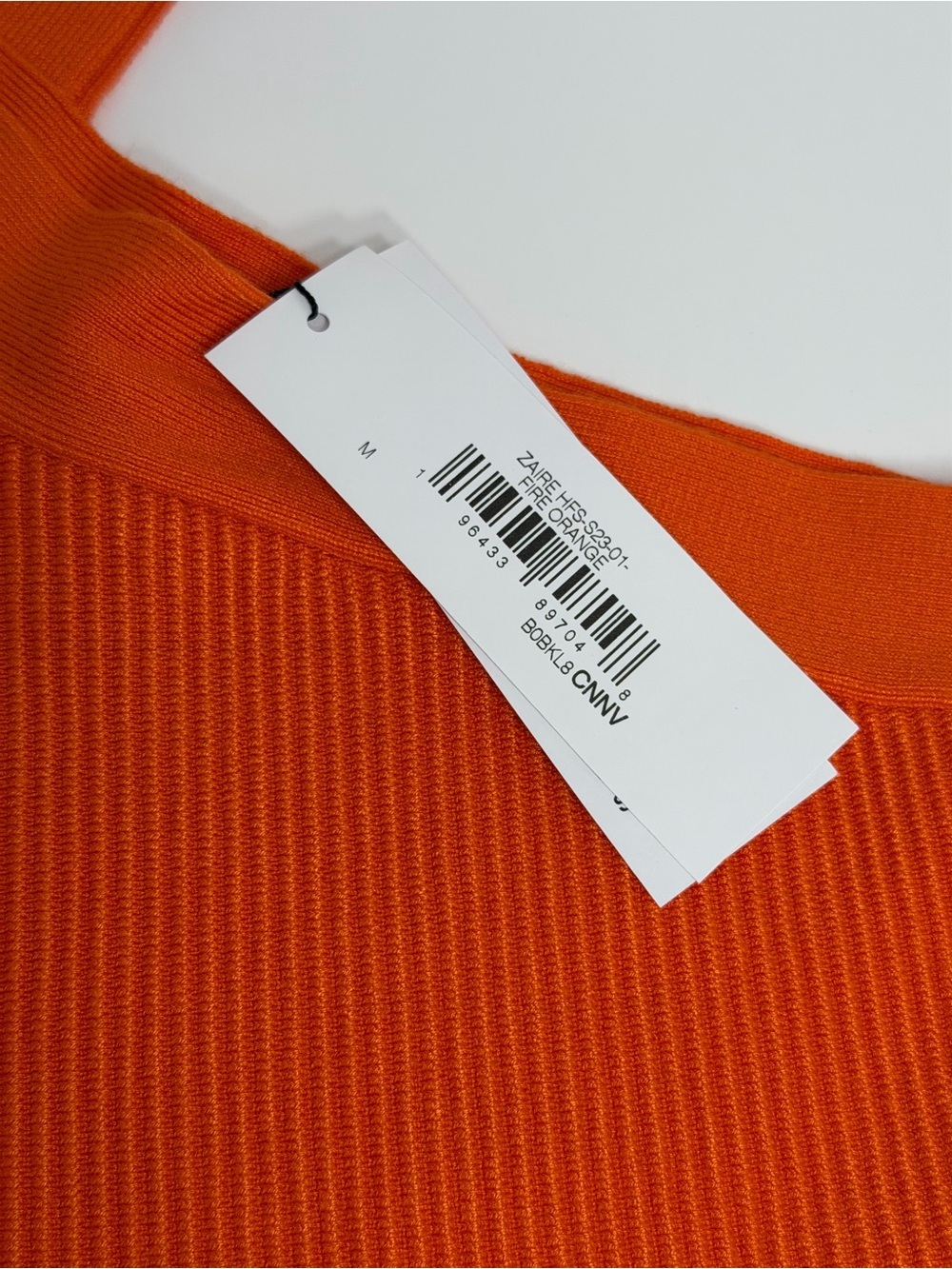 The Drop’s Zaire Fire Orange Cross Halter Ribbed Crop Top in Orange, Size M, NWT - Picture 9 of 13